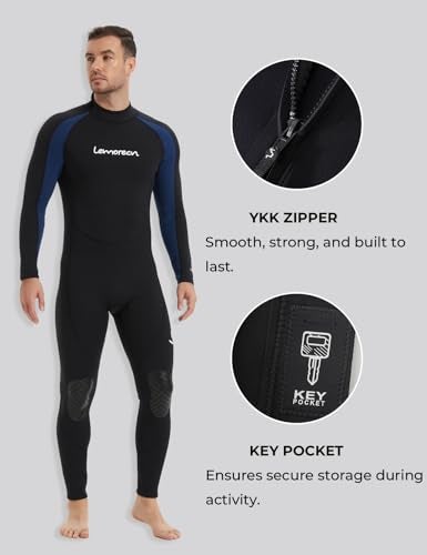 Lemorecn Mens Wetsuits Jumpsuit Neoprene 3/2mm Full Body Diving Suit (3031, 3XL) - Image 3
