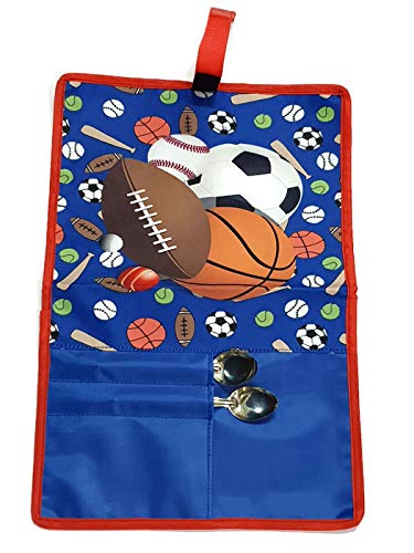ShopNGift Premium Ball Sports RollOn Printed Dinner Place-mats/Table-mats Dining Mat for Kids/Teenagers -Blue - Image 1