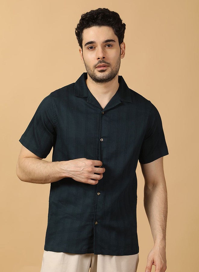 Hence Men Relaxed Opaque Casual Shirt with Cuban Collar - Image 1