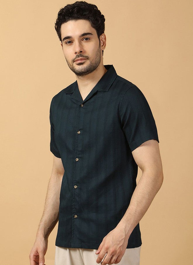 Hence Men Relaxed Opaque Casual Shirt with Cuban Collar - Image 4