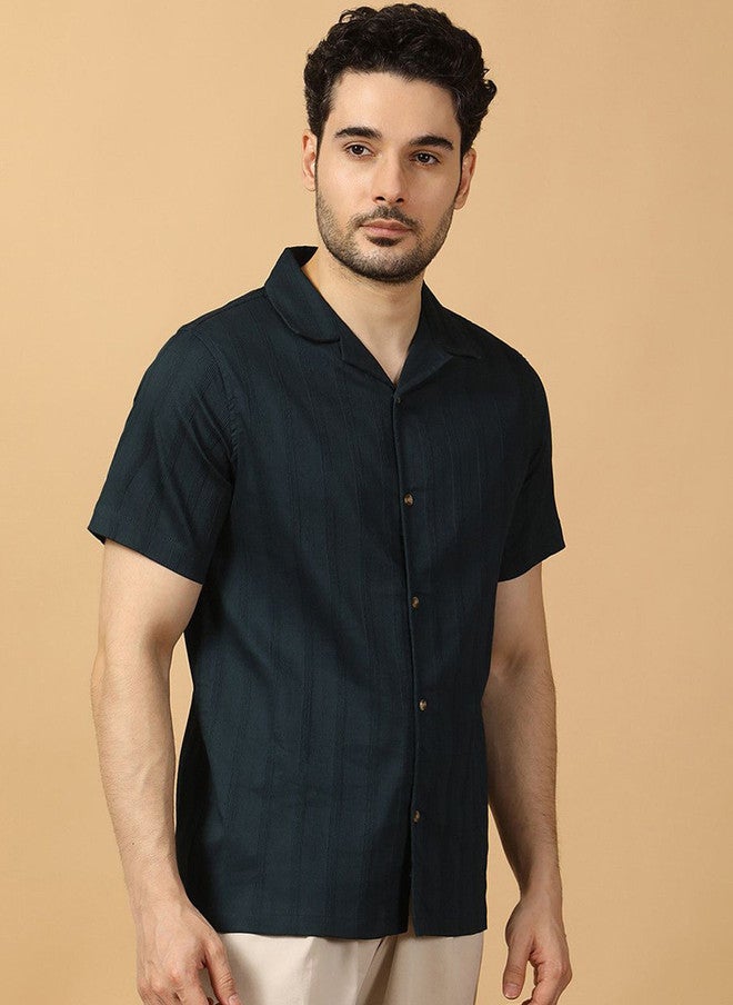 Hence Men Relaxed Opaque Casual Shirt with Cuban Collar - Image 3