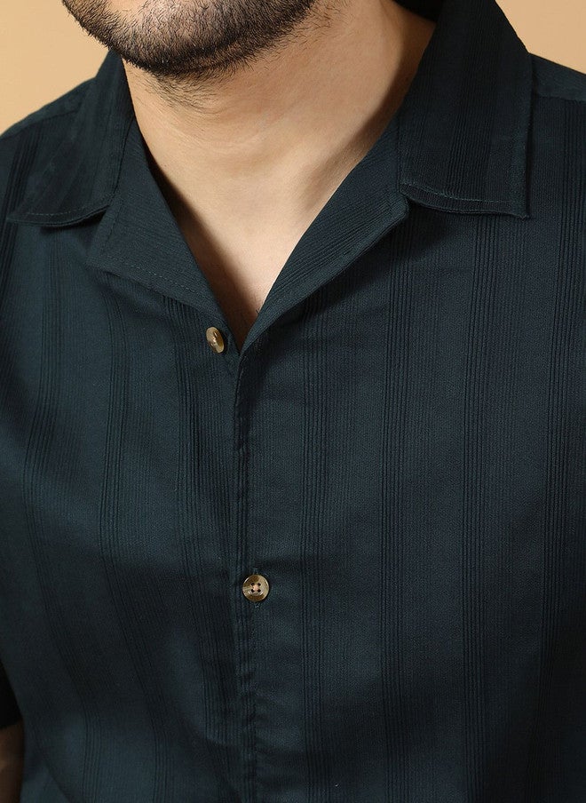 Hence Men Relaxed Opaque Casual Shirt with Cuban Collar - Image 2