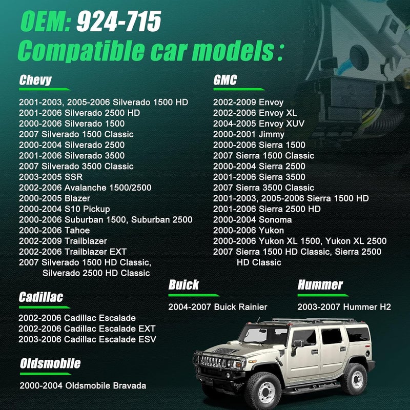 KUTTOLE مفتاح تشغيل الإشعال لسيارات Avalanche Express Silverado Suburban Trailblazer Tahoe من 2003-2009 و GMC Savana Yukon Envoy Sierra من 2002-2009 و Buick من 2002-2007، بديل مفتاح التشغيل 924-715 - Image 2