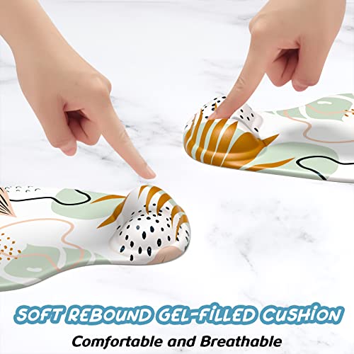 Hsurbtra Ergonomic Mouse Pad with Wrist Rest Support, Gel Mouse Pads with Non-Slip PU Base, Pain Relief Memory Foam Computer Mat, Cute Office Supplies Desk Decro Accessories, Spot - Image 3