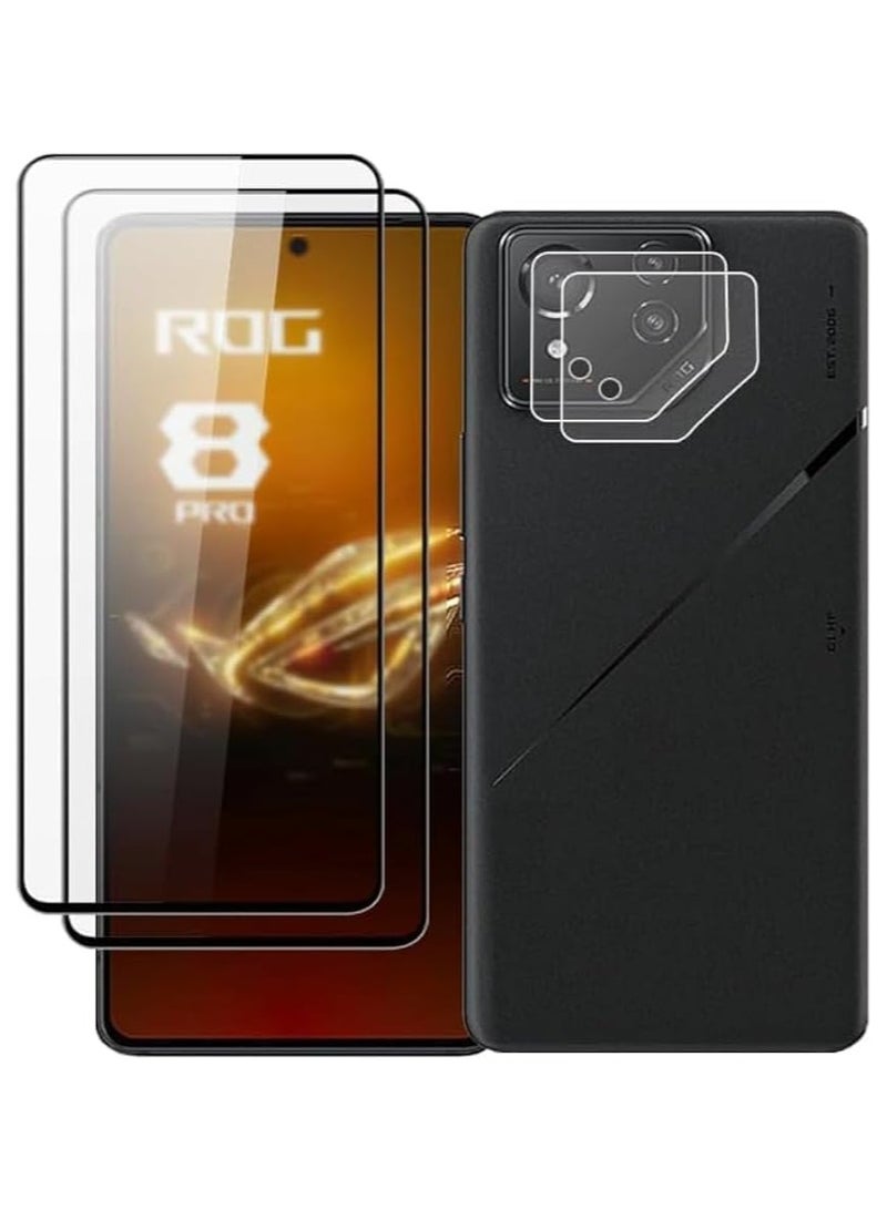 general 2*Screen Protector+2*Lens Protector Compatible with Asus ROG Phone 8 Pro 5G,Ultra Thin Shockproof Soft Silicone Clear Cover,HD Clear Tempered Glass Lens Film - Image 1
