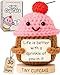 Got you a little something Friendship Gifts for Women Handmade Positive Crochet Cupcake with 30 Cute Affirmation Cards for Emotional Support Birthday Gift for Women Best Friend Bestie Coworker Mothers Day Present Idea - Image 3