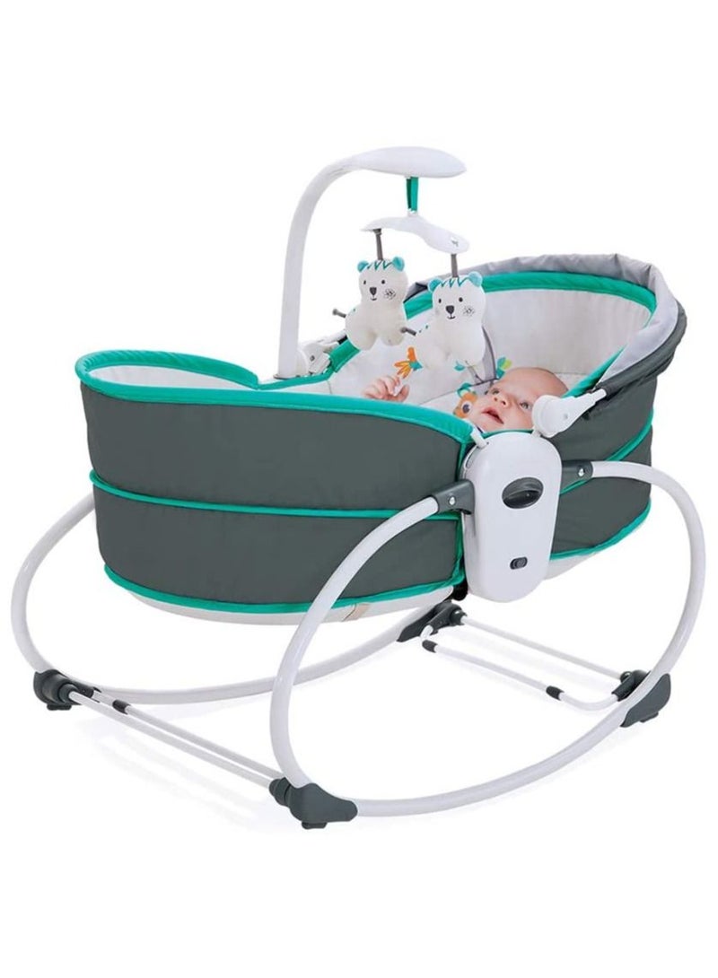 5 in 1 Musical Melodies with Soothing Vibration Rocker and Bassinet Napper Travel Bassinet Rocking Sleeper Bouncer  - Image 3