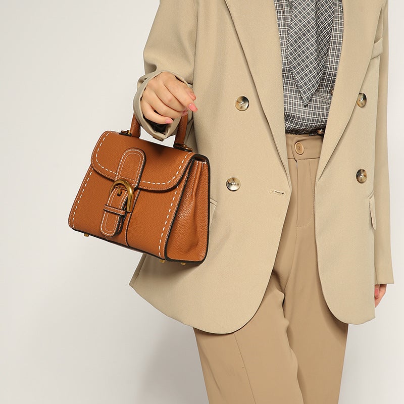 Bag Women'S 2023 New Trendy Shoulder Crossbody Bag Saddle Bag Horseshoe Buckle Women'S Bag Kelly Bag Women'S Vintage Handbag - Image 5
