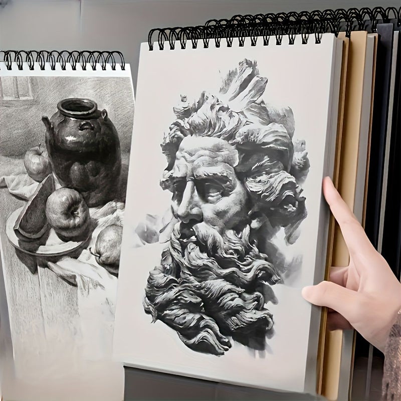 دفتر رسم ألوان مائية حلزوني بحجم A4 للفنانين 21×29.7 سم، ورق سميك، غلاف فني، هدية - Image 5