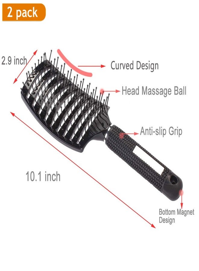 PERFEHAIR Curved Vented Hair Brush 2-Pack - Ergonomic Detangling and Massage Blow Dry Brush for Thick Hair, Vented Hairbrush for Women & Men - Image 2