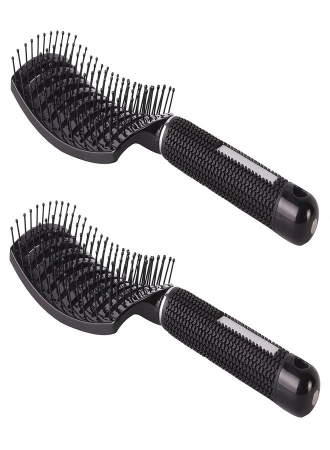 PERFEHAIR Curved Vented Hair Brush 2-Pack - Ergonomic Detangling and Massage Blow Dry Brush for Thick Hair, Vented Hairbrush for Women & Men - Image 1