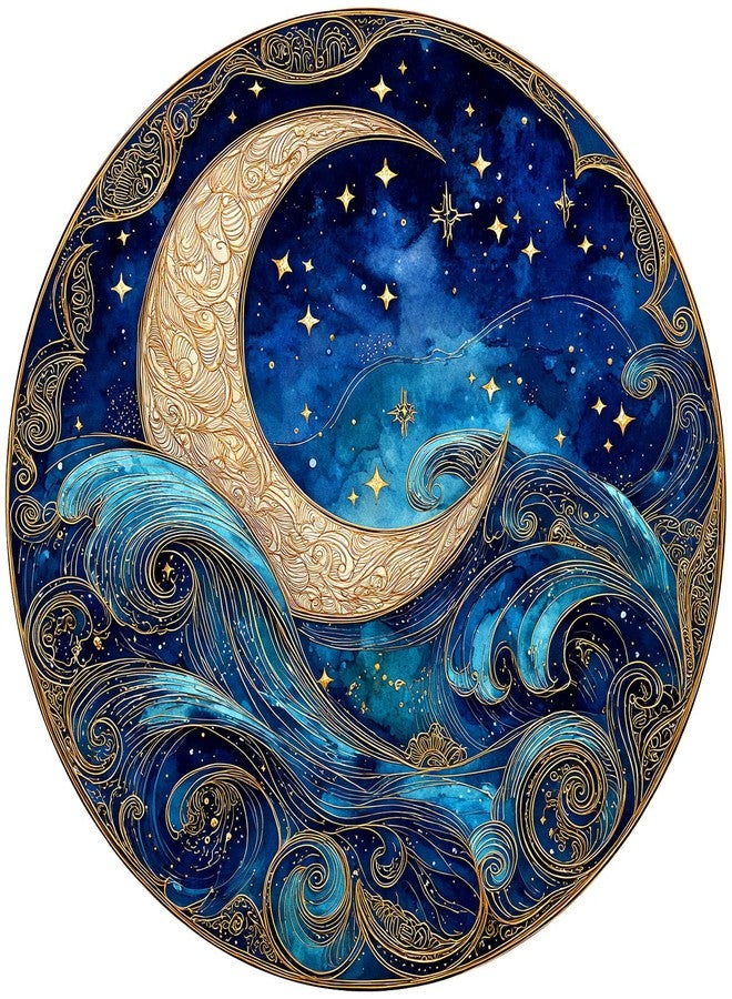 DOCRAGI 1000 Piece Puzzle for Adults - Waves Stars and Moon Jigsaw Puzzles - Impossible Hard Difficult Challenging Jigsaw Puzzle -Brain Teaser Adult Puzzles - Christmas Birthday Gifts for Women/Men - Image 1