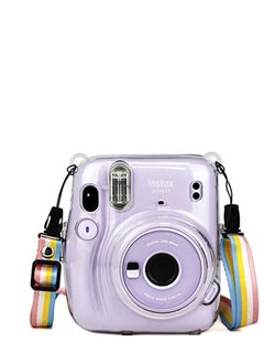 Y&D Instant for Mini 11 Clear Case, Protective Compatible with Fujifilm Instax Camera, Adjustable Rainbow Shoulder Strap, Present to Friends and Families  - Image 2