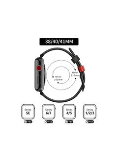 PROMASS Compatible with Apple Watch Band 38mm 40mm 41mm, Genuine Leather Watch Strap Replacement Wristband Strap for Apple Watch Series 8/7/6/5/4/SE/3/2/1 iWatch (38mm/40mm/41mm-Black）  - Image 5