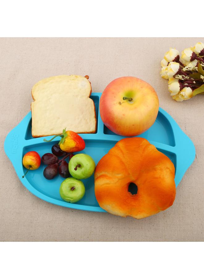 xozgdovg 1Pc Cute Silicone Mat Baby Kids Dinning Table Food Tray Desk Placemat Plate Tableware Blue  - Image 2