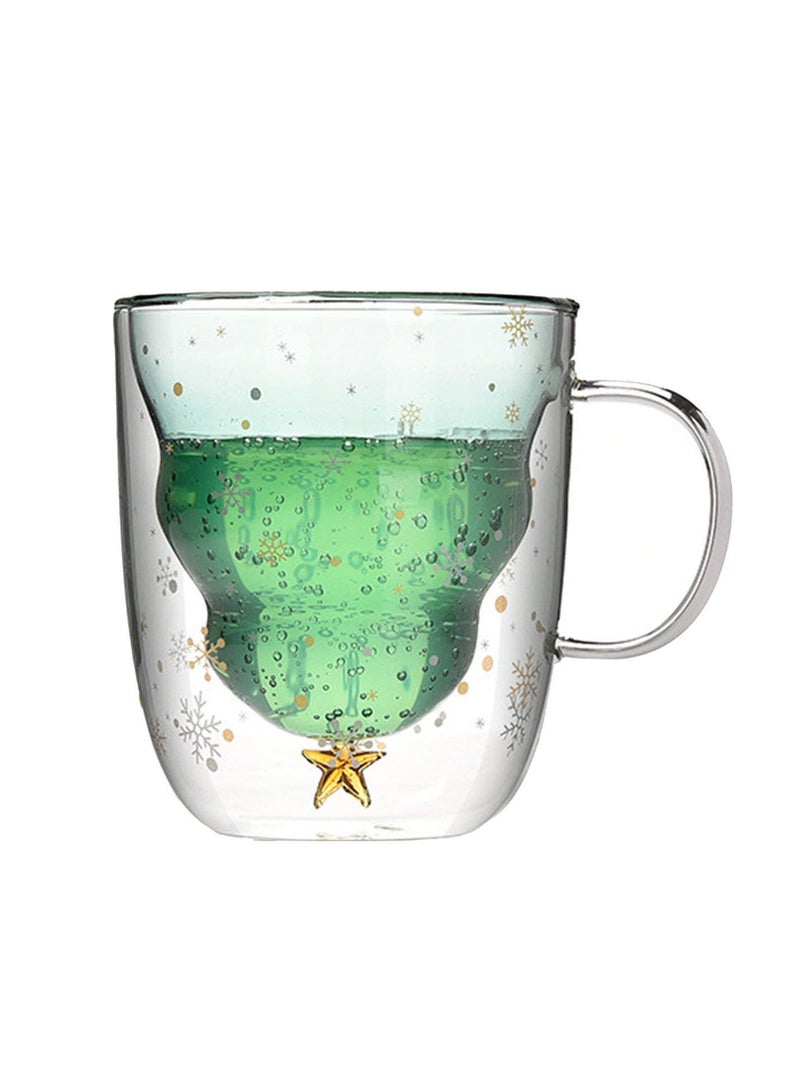 GGOOT Christmas Tree Glass Cup Coffee Mugs Drinking Insulation Double Wall Glass Cup Creative Festival Gift For Friend Kid Drinkware - Image 1
