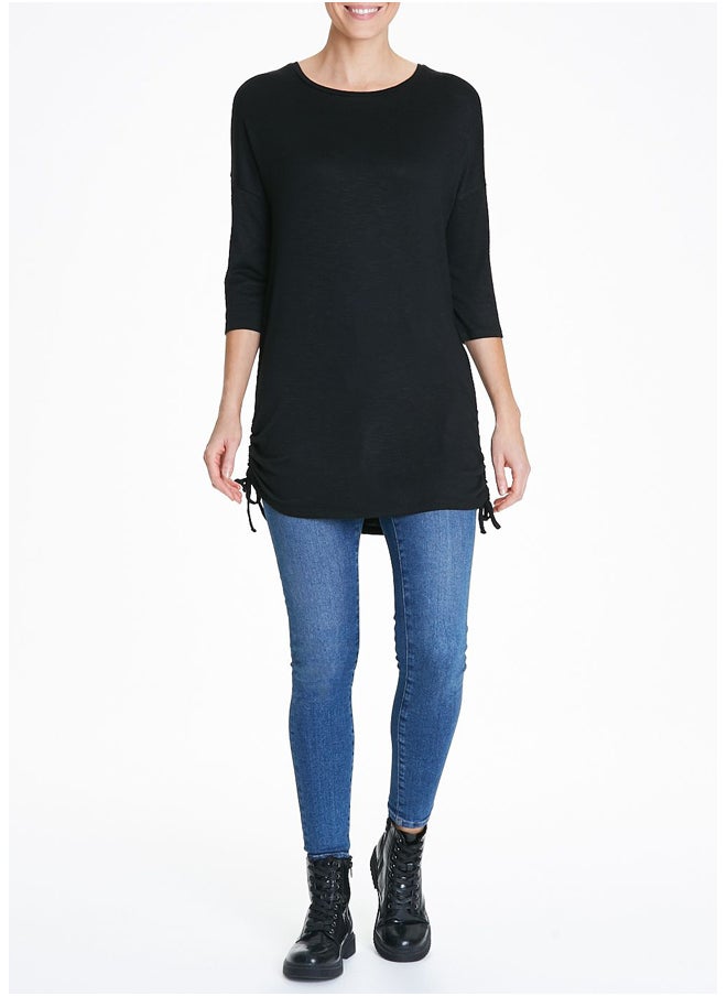 Matalan Black Oversized Ruched Hem Top  - Image 2
