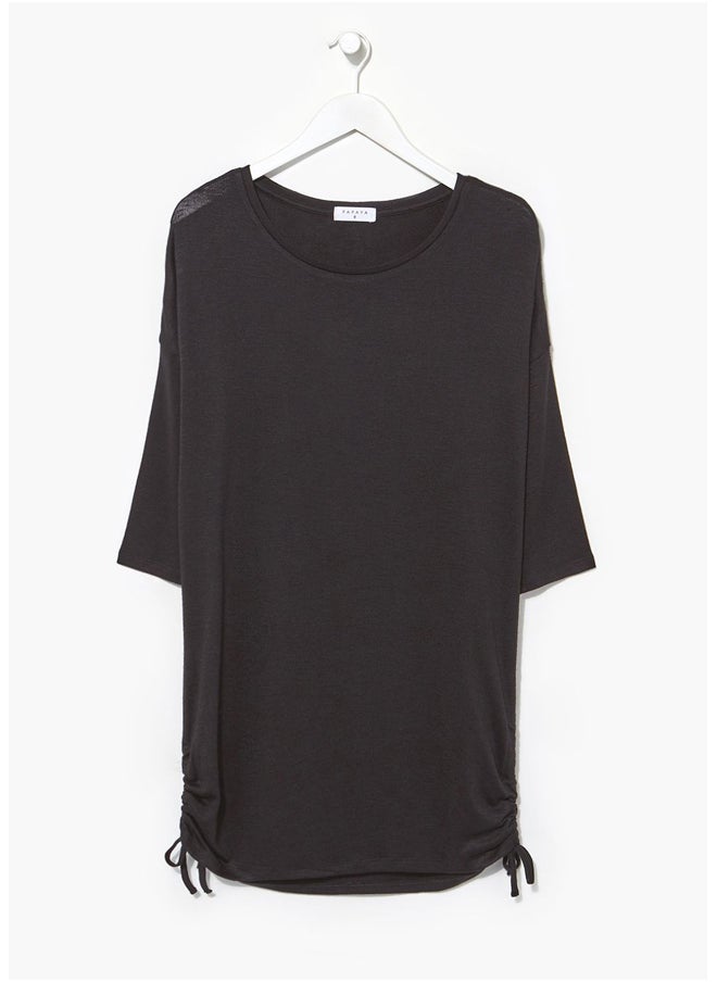 Matalan Black Oversized Ruched Hem Top  - Image 1