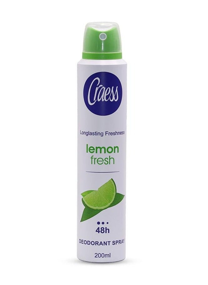 Craess - Craess Deodorant Spray Lemon Fresh 48h 200ml - Image 1