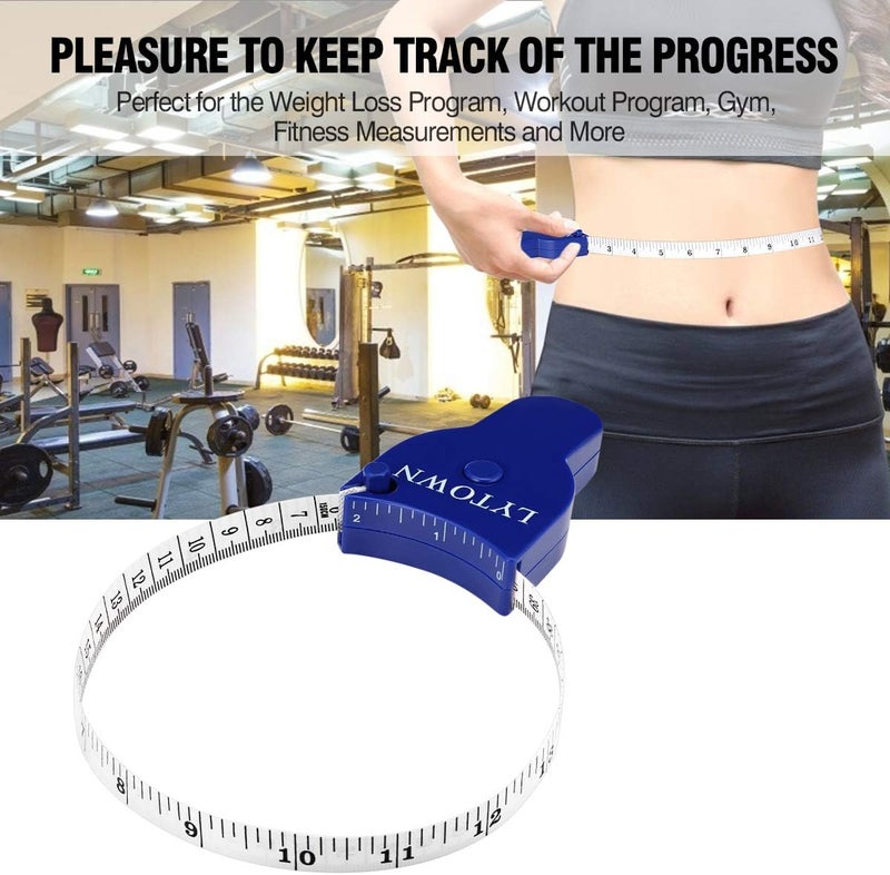 LYTOWN 2PCS Body Measure Tape 60inch (150cm), Automatic Telescopic Tape Measure for Body Measurement & Weight Loss, Accurate Tape Measure for Tailor, Sewing, Fitness, Handcrafts, Clothes - Image 3