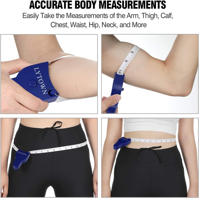 LYTOWN 2PCS Body Measure Tape 60inch (150cm), Automatic Telescopic Tape Measure for Body Measurement & Weight Loss, Accurate Tape Measure for Tailor, Sewing, Fitness, Handcrafts, Clothes - Image 2