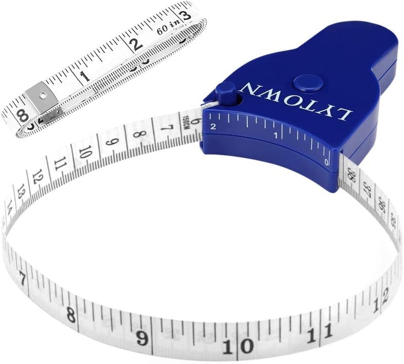 LYTOWN 2PCS Body Measure Tape 60inch (150cm), Automatic Telescopic Tape Measure for Body Measurement & Weight Loss, Accurate Tape Measure for Tailor, Sewing, Fitness, Handcrafts, Clothes - Image 1