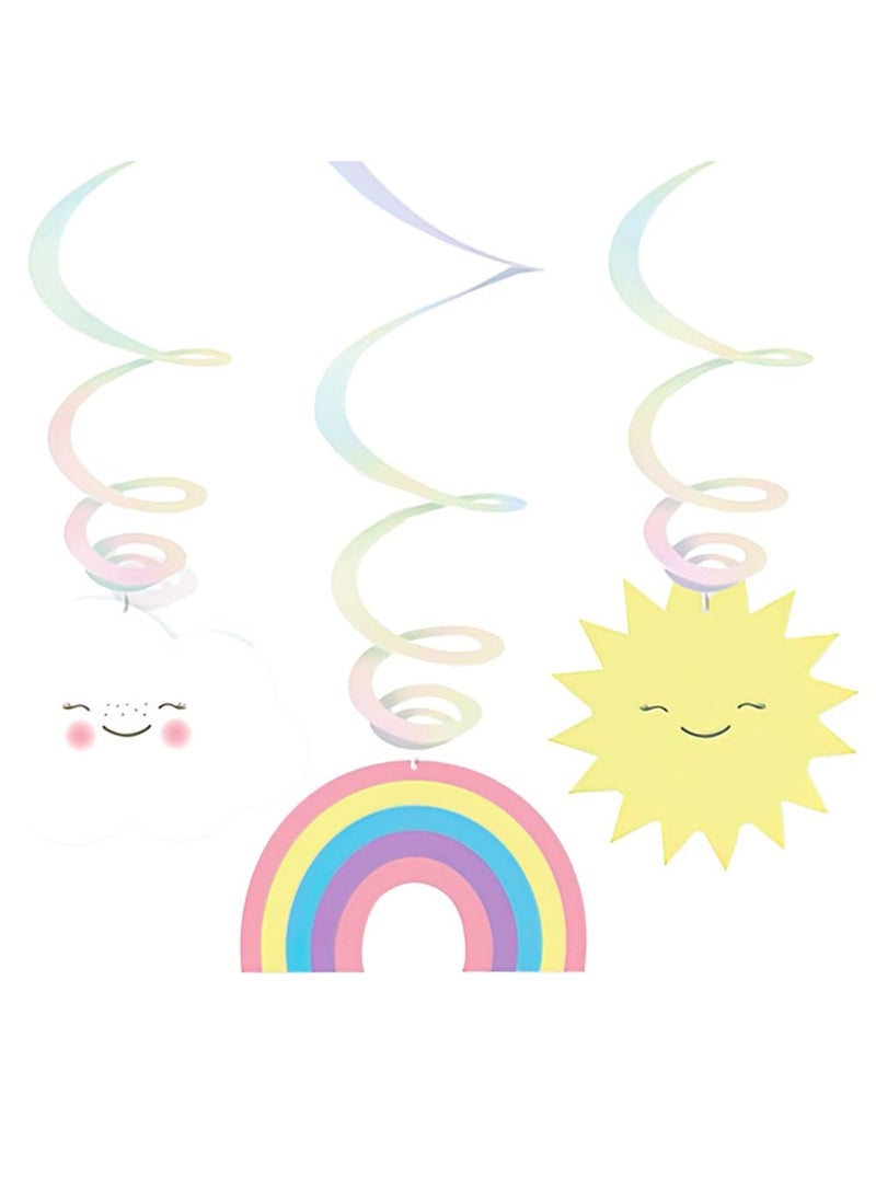 ورق قوس قزح معلق من Happy Sky مقاس 80×15 سم، عبوة من 6 قطع