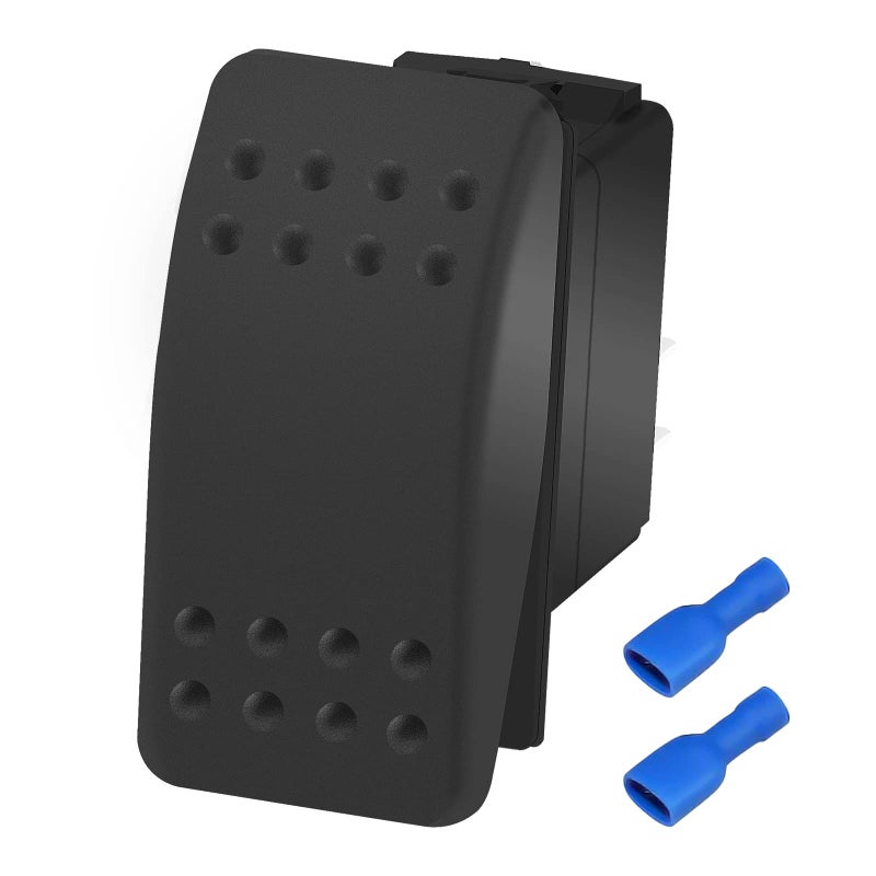 DaierTek Marine Rocker Switch 12V Waterproof Toggle Switch 12 Volt 20A SPST 2 Pin ON/Off Heavy Duty for Boat RZR RV Automotive - Image 1