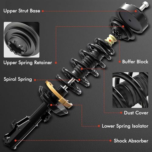 A-Premium Front Pair (2) Complete Strut & Coil Spring Assembly Compatible with Mini Cooper 2007-2015, Driver and Passenger Side - Image 2