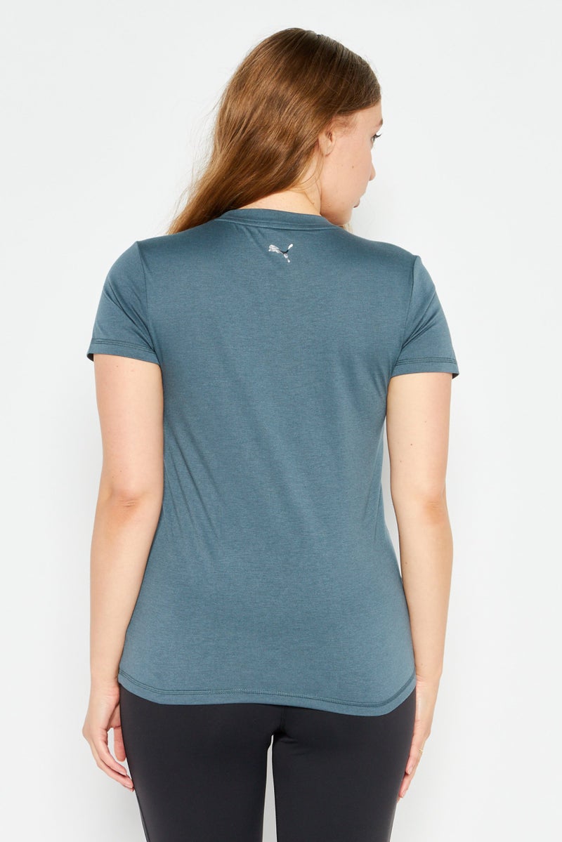 PUMA Women Sportswear Fit Short Sleeve Outdoor T-Shirt, Blue Combo - Image 4