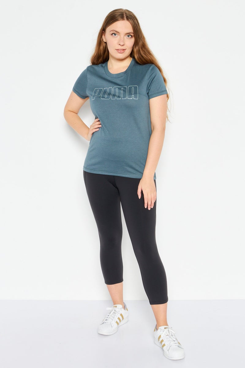 PUMA Women Sportswear Fit Short Sleeve Outdoor T-Shirt, Blue Combo - Image 2