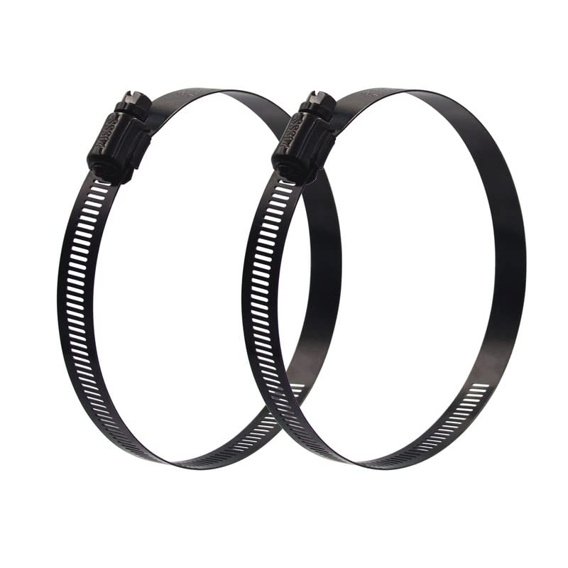 ISPINNER 2pcs 6 Inch Stainless Steel Adjustable 130-152mm Size Range Worm Gear Hose Clamp, Fuel Line Clamp for Plumbing, Automotive and Mechanical Application (Black) - Image 1