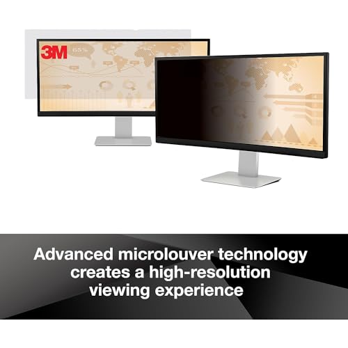 3M Privacy Filter for 19.5 Inch Widescreen Monitor, Reversible Gloss/Matte, Reduces Blue Light, Screen Protection, 16:9 Aspect Ratio (PF195W9B) - Image 2