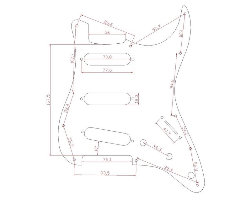 KAISH 11 Hole ST/Strat Style Pickguard SSS Pick Guard with ST Back Plate Tremolo Trem Cover for USA/Mexico Stratocaster/Strat Black Pearl - Image 3