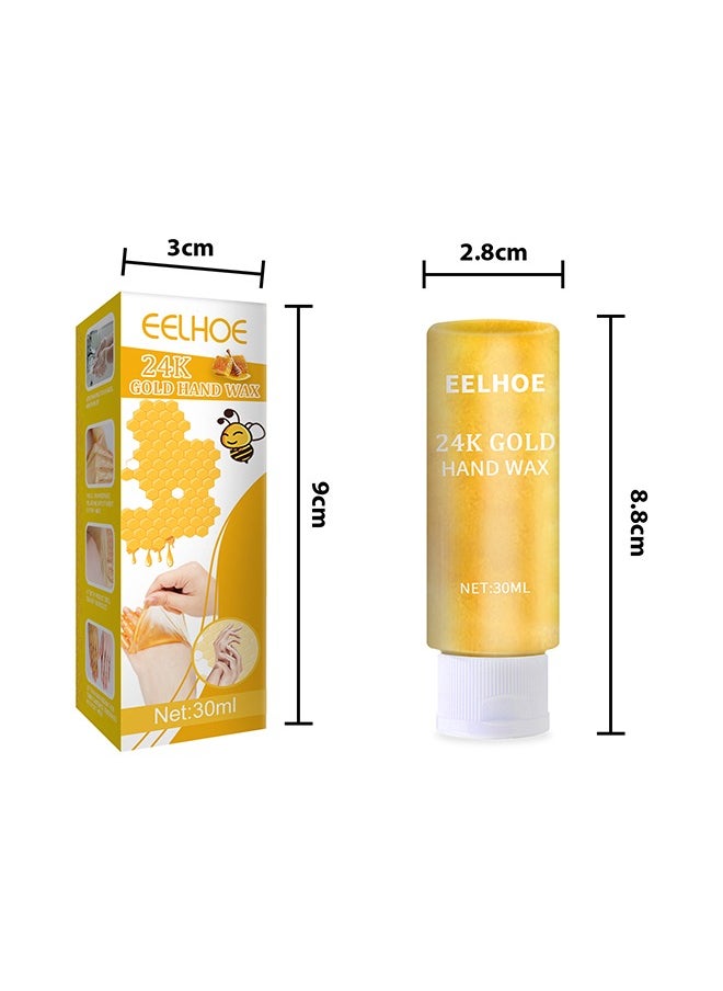 EELHOE - 24K Gold Hands Care Paraffin Milk & Honey Moisturizing Peel Off Hand Wax Mask Hydrating Exfoliating Nourish Whitening Skin - Image 1