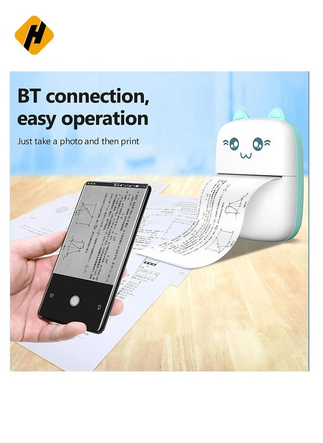 HuHa Portable Mini Pocket Printer BT Thermal Printer with Thermal Printing Paper USB Cable for Note Photo Web Document Printing  - Image 5