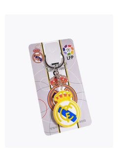 MARIO DRAFTS Real Madrid Football Club Logo Keychain, Metal Ring with Crown Design, Yellow and Blue  - Image 4