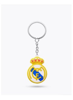 MARIO DRAFTS Real Madrid Football Club Logo Keychain, Metal Ring with Crown Design, Yellow and Blue  - Image 5