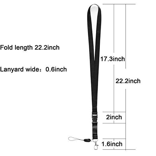 YOUOWO 5 Pack Nylon Office Neck Lanyards Detachable Buckle Enhanced Model Hook Breakaway Strap Lanyard for ID Badge,Key,Women,Men,Phones,USB,Whistles,Black,Blue,Yellow,Orange,Purple - Image 2