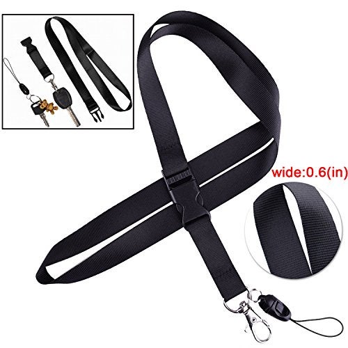 YOUOWO 5 Pack Nylon Office Neck Lanyards Detachable Buckle Enhanced Model Hook Breakaway Strap Lanyard for ID Badge,Key,Women,Men,Phones,USB,Whistles,Black,Blue,Yellow,Orange,Purple - Image 4