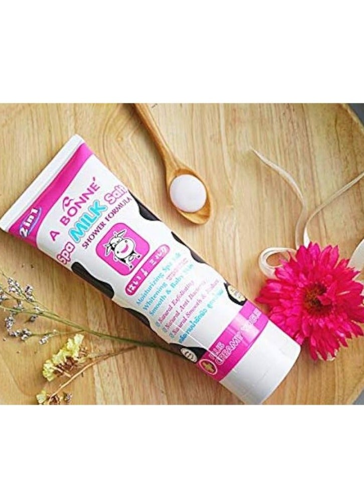 A BONNE Spa Milk Salt Shower Formula Moisturizing Spa Salt Whitening Yogurt Smooth & Baby Skin 350 g - Image 1