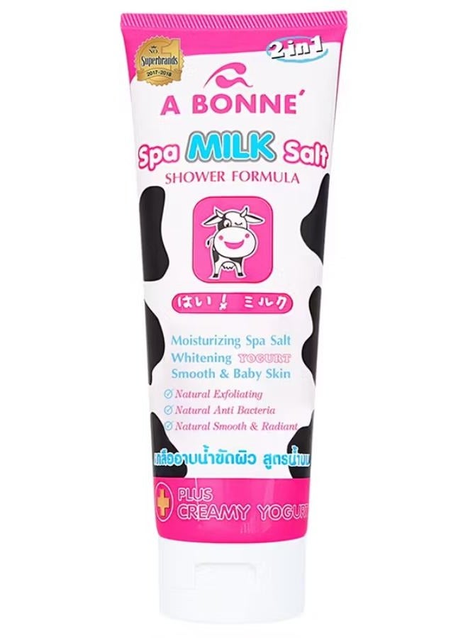 A BONNE Spa Milk Salt Shower Formula Moisturizing Spa Salt Whitening Yogurt Smooth & Baby Skin 350 g - Image 2