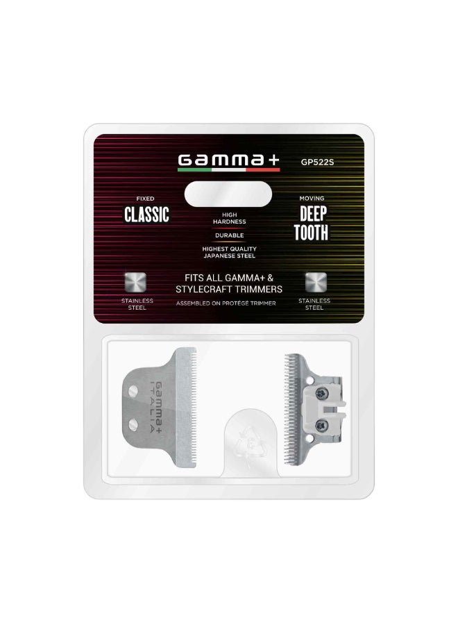 Gamma+ GAMMA Replacement Stainless Steel Fixed Blade Set with Stainless Steel Deep Tooth Cutter Trimmer Blade Set - Image 4