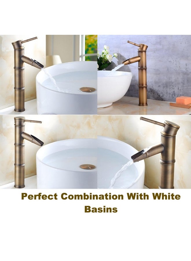24x7 eMall Waterfall Bamboo Bathroom Basin Mixer Basin tap washbasin tap Faucet Brass 12 inch Height. Hot and Cold Water - Image 2