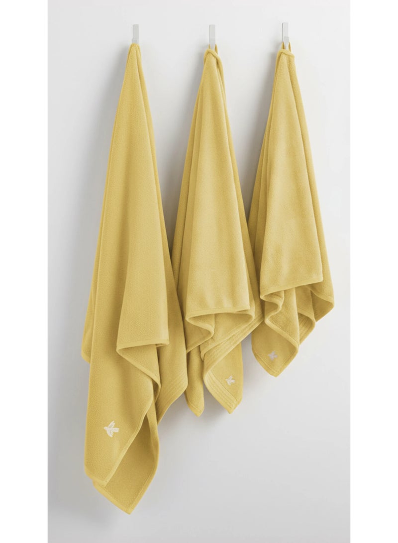 Relef Classic Medium Bath Towel 70X140 cm, Yellow - 1 Piece - Image 3