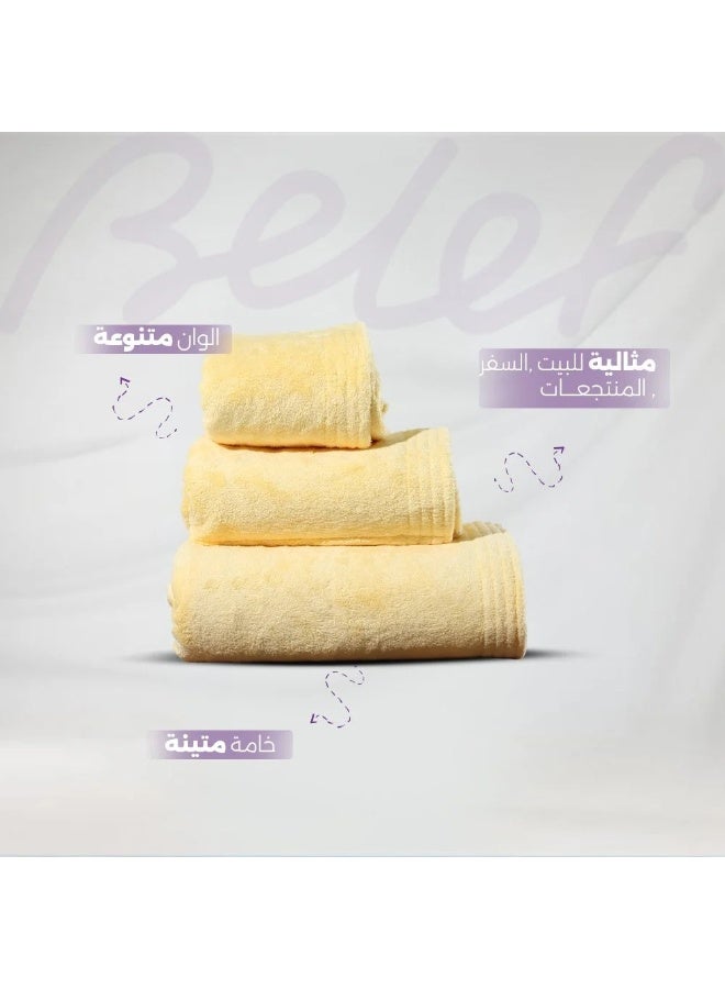 Relef Classic Medium Bath Towel 70X140 cm, Yellow - 1 Piece - Image 2