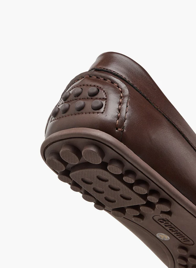 DUCHINI Men's Monogram Print Slip-On Loafers