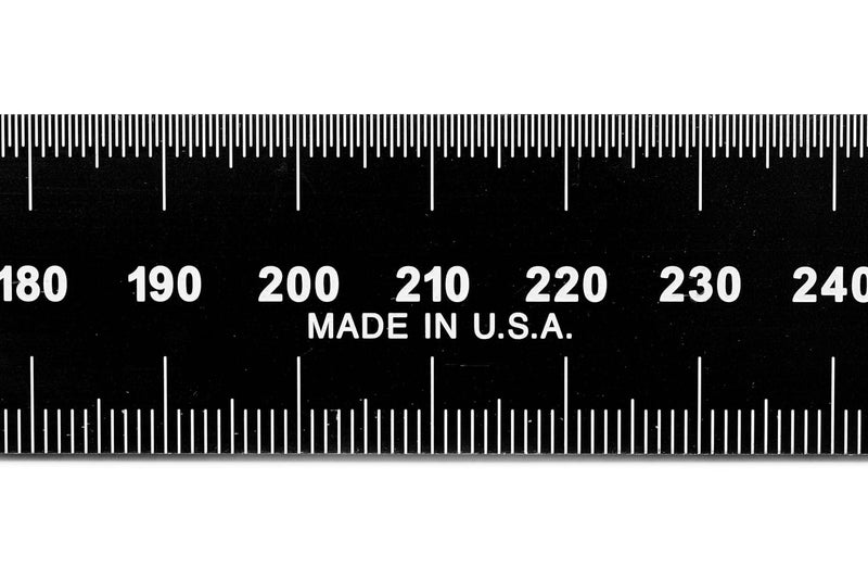 PEC TOOLS 752-300EZ, 300mm Rigid Ruler, Metric (mm, 0.5mm, mm, 0.5mm),Made in US, Stainless Steel, Black Chrome - Image 2