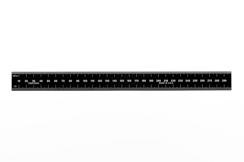 PEC TOOLS 752-300EZ, 300mm Rigid Ruler, Metric (mm, 0.5mm, mm, 0.5mm),Made in US, Stainless Steel, Black Chrome - Image 3