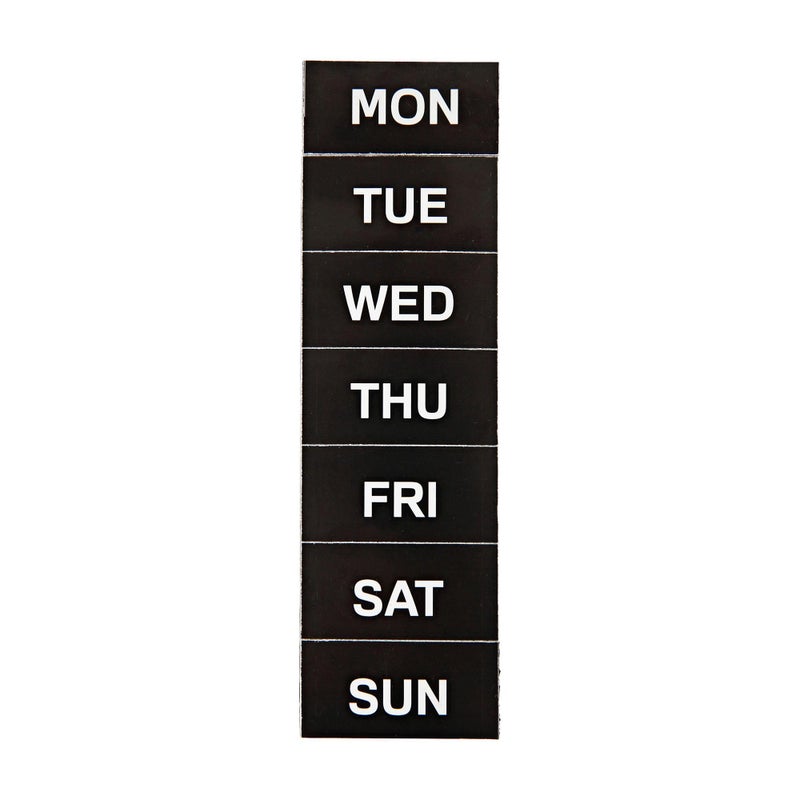 MasterVision Days of The Week Magnets 1 x 2 Inches Each 7 Magnets BlackWhite